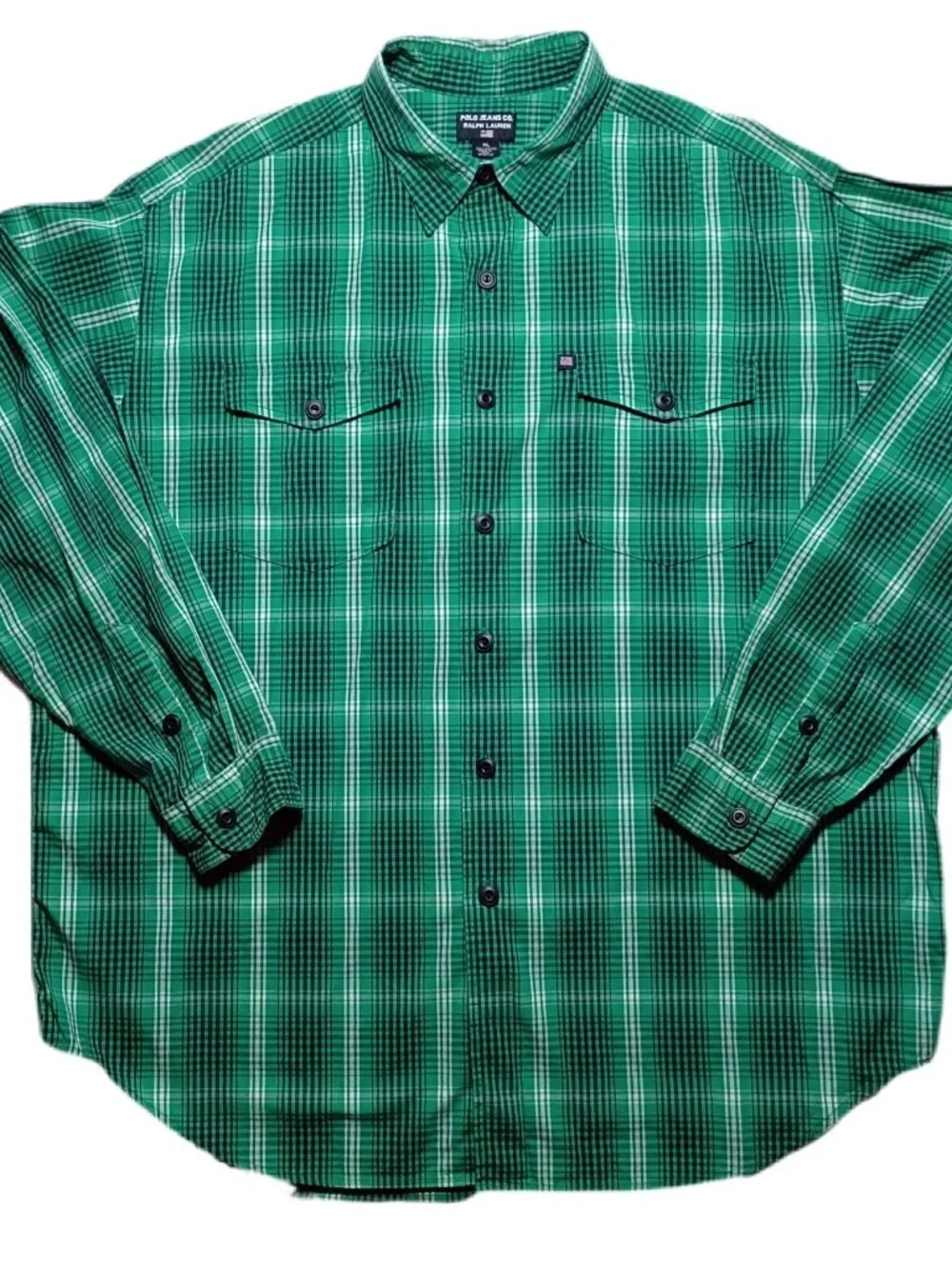 Polo Jeans Co Ralph Lauren Men’s Plaid Button Shirt XL Cowboy Western